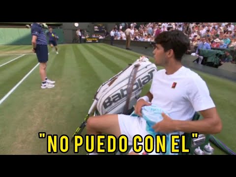 La imagen de la desesperacion de Carlos Alcaraz en Wimbledon contra Sinner: "Es mucho mejor que yo"