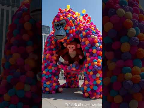 The mascot vibrato assistant with a panda and monkey placed on the football field is popular