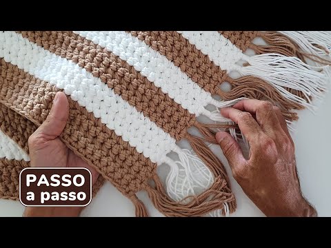 TAPETE MACADÂMIA - Tapete de crochê passo a passo |  filet crochet  ponto fantasia