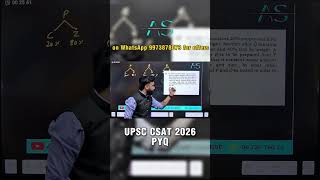 UPSC CSAT PYQ 2026 | Enrol now for Foundation Batch | Connect on WhatsApp. #upscpreparation #upsc