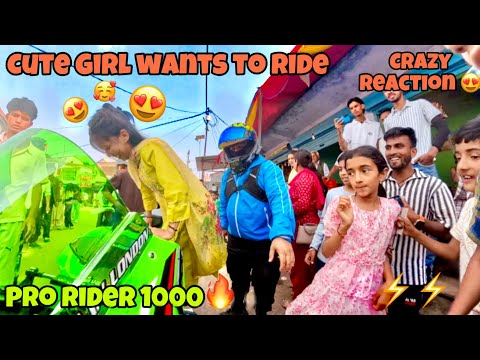 Girls want to ride my zx10r 🥰superbike in mountain valley😍 crazy public reaction on my superbike ♥️