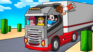 HICIMOS un LARGO VIAJE en CAMION por el DESIERTO 🌵😱 BEBÉ NOOB en Minecraft