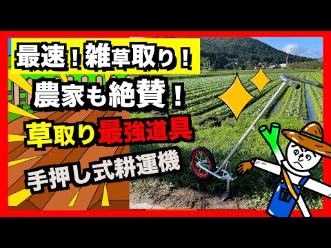 【コスパ最強！雑草処理】手押し式耕運機が凄すぎる！畑の除草作業が楽々瞬時に終わる最強アイテム！【アニメでわかる家庭菜園解説】