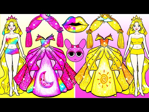 RAINBOW vs PINKI Bride Makover & Dress Up - Barbie Transformaion Handmade - DIY Arts & Paper Crafts