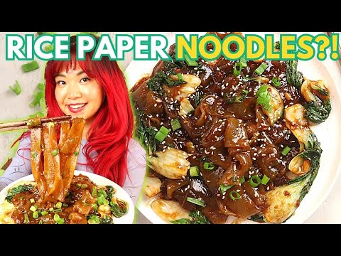 1 Ingredient 5 Minute NOODLES Out of RICE PAPER!! Most CHEWY NOODLES EVER ?