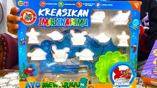 Namira Unboxing Mainan Patung Hewan Binatang Mewarnai & Magic Sand Murah Meriah