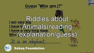Riddles about Animals(reading /explanation/guess)