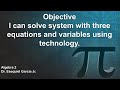 Solving Systems with Technology and Matrices