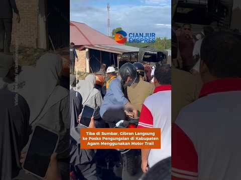 Tiba di Sumbar, Gibran Langsung ke Posko Pengungsian di Kabupaten Agam Menggunakan Motor Trail