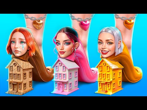 We Build Secret Rooms! One Color House Challenge!