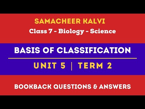 Basis of Classification Book Back Answers | Unit 5 | Class 7 | Biology | Science | Samacheer Kalvi