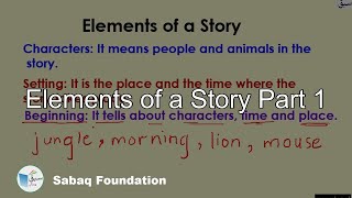 Elements of a Story  Part 1