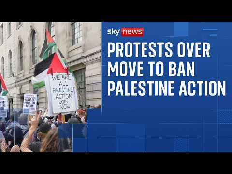 Sit in held in central London as government announces it will crackdown on group