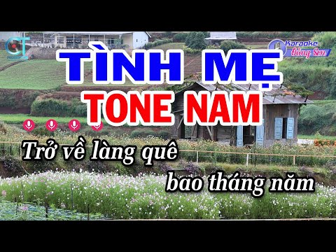 Karaoke Tình Mẹ Tone Nam ( Em ) Nhạc Sống Mới || Karaoke Đồng Sen