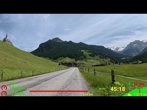 1 hour Indoor Cycling Workout Alps Italy with Speed Display 4K Video