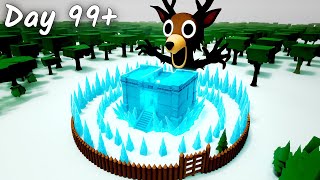 99 Nights In The Forest SNOW BIOME - Day 1-99 FULL RUN (All Badges & Crafting) (Roblox)