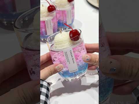 Making “Akanezora Cream Soda” Candles!茜空をイメージしたクリームソーダキャンドル🍨︎︎☁🫧 #shorts #キャンドル #candle