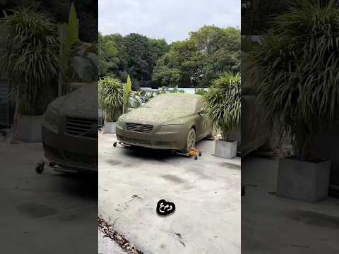 تحدي تنظيف السيارة المتسخة 🚗☺️#shorts
