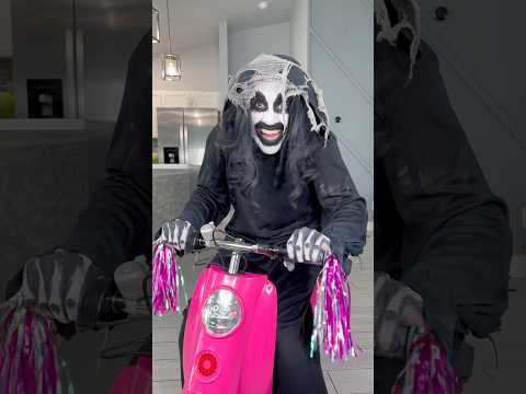 Monster rides motorcycle 🍪👻😂 #shorts