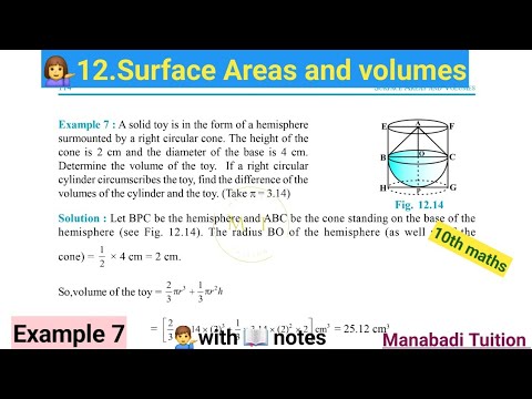 10th class math| Chapter 12| 💁‍♂️Surface areas and volumes🙋‍♂️| Example 7|CBSE|NCERT|