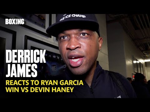 Ryan garcia trainer derrick james reacts to win vs devin haney