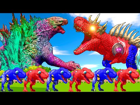 NEW SpiderMan Dinosaur Team vs All Tyrannosaurus Rex Pro 8 Superhero Dinosaurs Jurassic Spiderman
