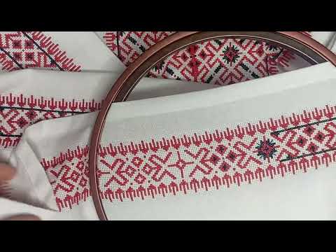 Фінішний етап вишивання сорочки.