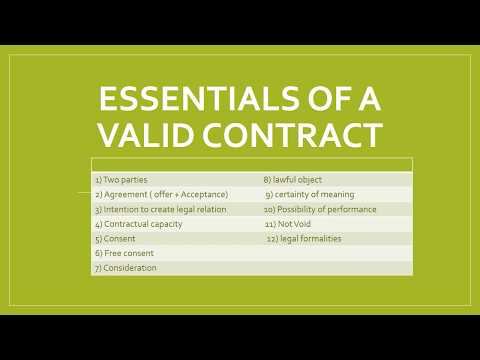 what are the 4 elements of a valid contract?