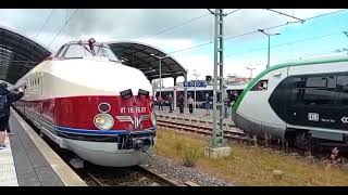 Ausfahrt des VT 18.16 am Hbf Halle Saale vom Gleis 9 in Richtung Radebeul Ost 