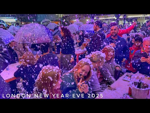 London New Year’s Eve Walk 2025  | Dazzling Lights & Luxury Shopping | 4K HDR Nightlife Tour