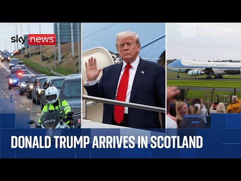 President Trump lands in Scotland | Sky News coverage