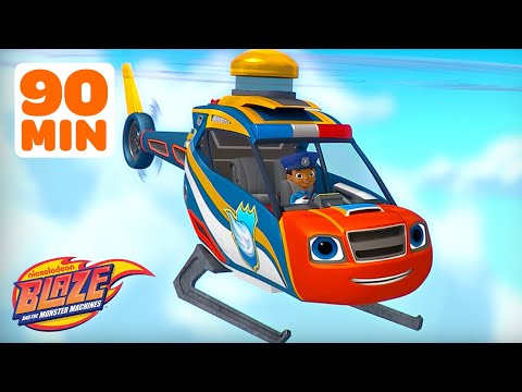 90 MINUTES of Blaze's BEST Police and Firefighter Rescues! 🚨 | Blaze and the Monster Machines