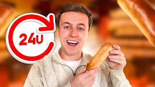 IN 24 UUR ZOVEEL MOGELIJK WORSTENBROODJES ETEN