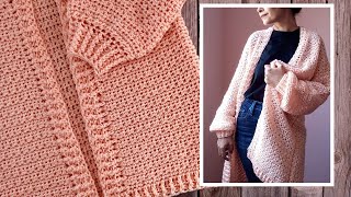 Cárdigan a crochet para mujer ¡Repite SÓLO 2 VUELTAS, SÚPER FÁCIL!