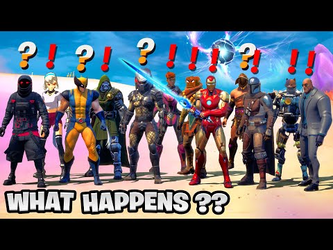 What Happens if ALL BOSSES Meet the Mythic Infinity Blade in Fortnite (Ironman,Predator,Mandalorian)
