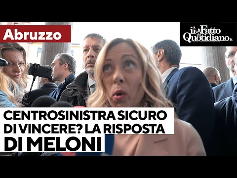 Elezioni Abruzzo, i giornalisti a Meloni: "Centrosinistra sicuro di vincere". E lei risponde così