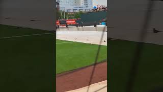 Grounds Crew at Oriole Park clearing out the tarp #orioles #remove #sports #baseball #shorts