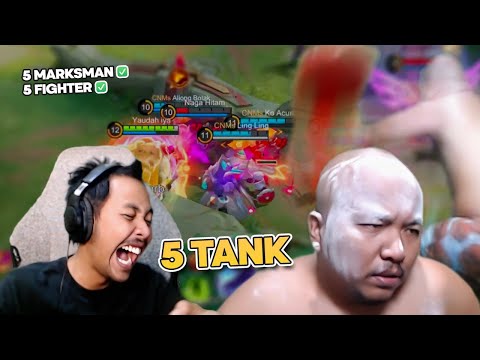 NAGA HITAM MASIH FRUSTASI❗️Pembantaian Meta 5 Tank - Mobile Legends