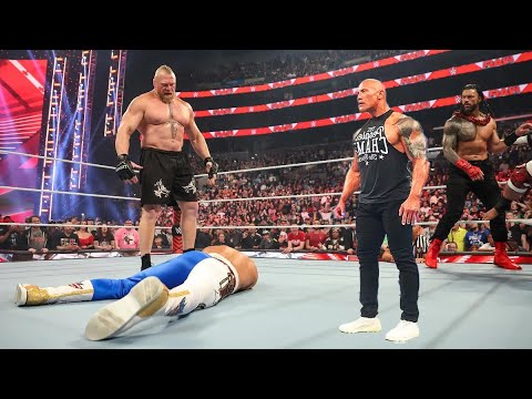 Rock and Brock Lesnar Attack Cody Rhodes |