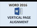 Vertical Alignment in Microsoft Word