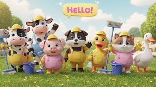 신기한 농물농장 대청소 노래 율동 동요 Farm Friends Clean Together