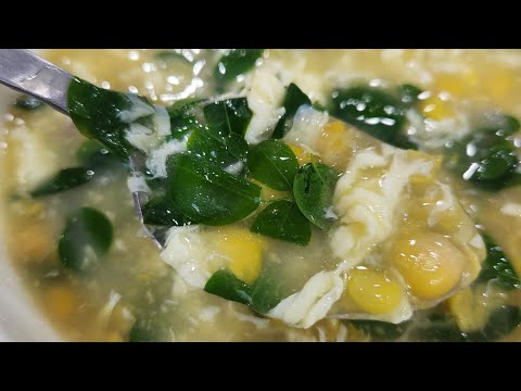 Corn soup with malunggay