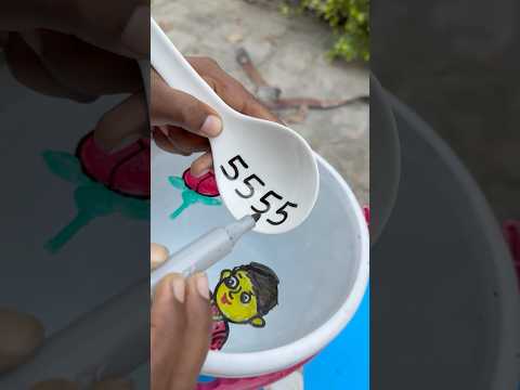 How to draw cat drawing 5555 number letter magic pen water amazing wow #shorts