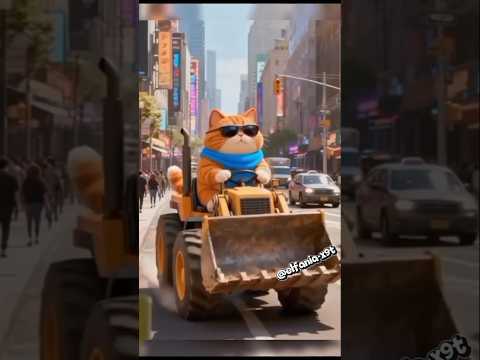 Cat Buys a BULLDOZER🚜 You won’t believe what they DO🤷‍♂️ #shorts #funny #cat #cute #animals