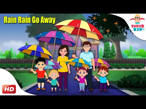 🌧️ Rain Rain Go Away | Catchy Nursery Rhyme with Lyrics 🎶 | Superkid TV 🌈