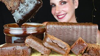 CHOCOLATE CHIP CAKE & CHOCOLATE SAUCE 🍫 | No Talking | ASMR Mukbang - 먹방 | Real Eating Sounds