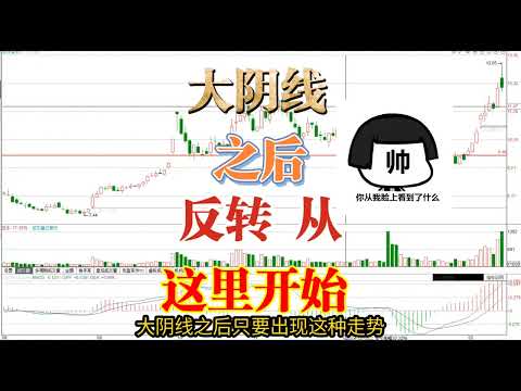 大阴线之后反转走势从这里开始，后期大涨/股票/证券/财经/理财/A股/K线/股民/散户