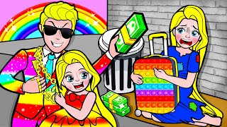 🐾paper diy🐾 Poor vs Rich Rapunzel Mother and Daughter Rapunzel Compilation 놀이 종이