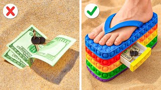 OUTDOOR HACKS AND DIY VACATION TIPS 💵 Best Summer Beach Hacks For The Best Vacation