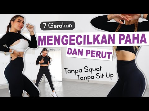MEMBAKAR LEMAK MENDIDIH, Mengecilkan paha & Mengecilkan perut tanpa alat - Home Workout